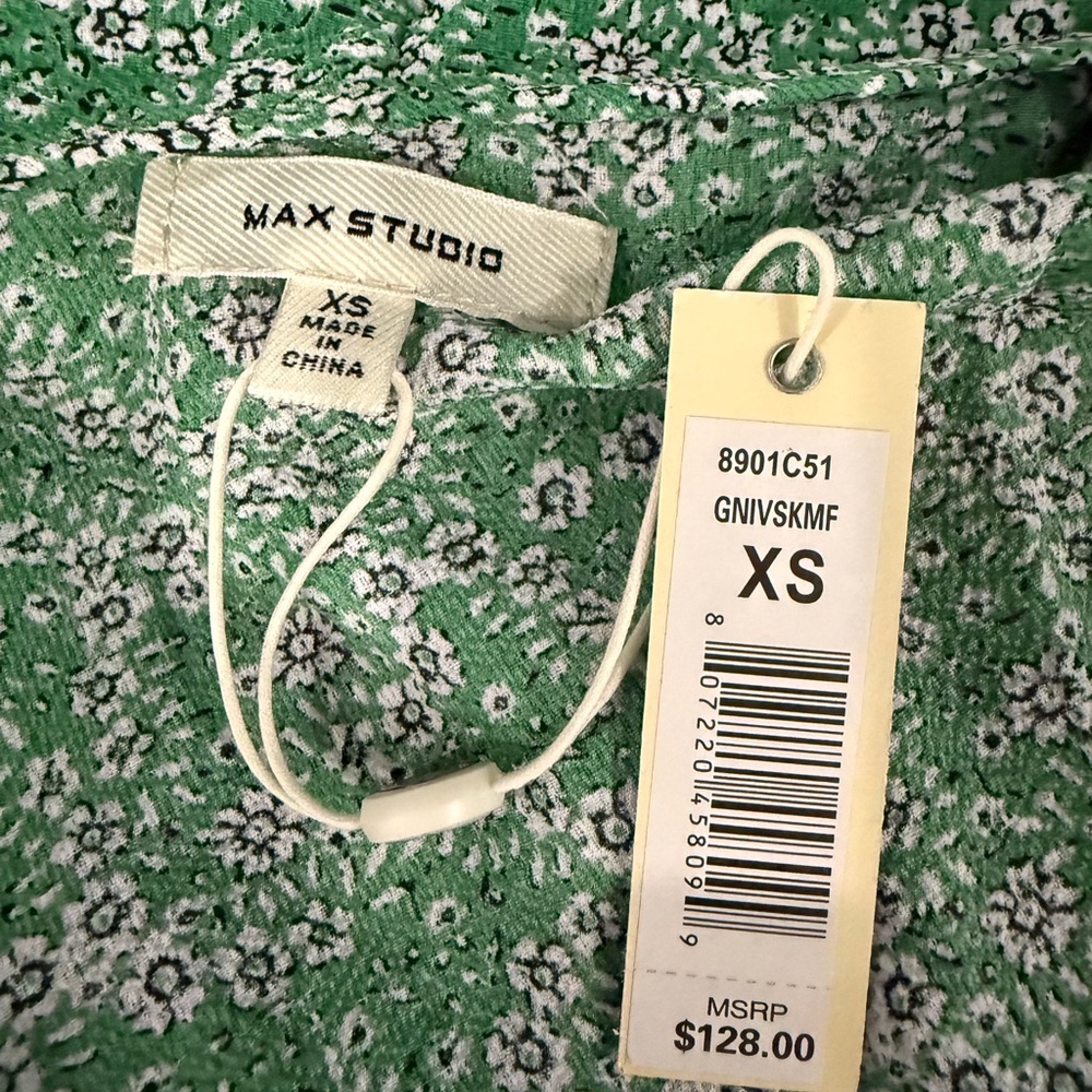 Max Studio Emerald Floral Blouse